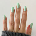 Grogu Green Velvet   - Press-Ons | Medium | Oval single nail ugc