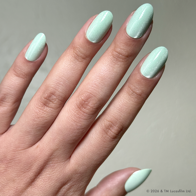 Grogu Green Velvet - Press-Ons | Medium | Oval - Press-On