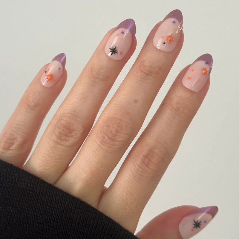 Halloween Sparkle French - Press-On | Medium | Almond