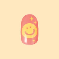 picture of Happy All Over | Short | Round - Tab Press-On