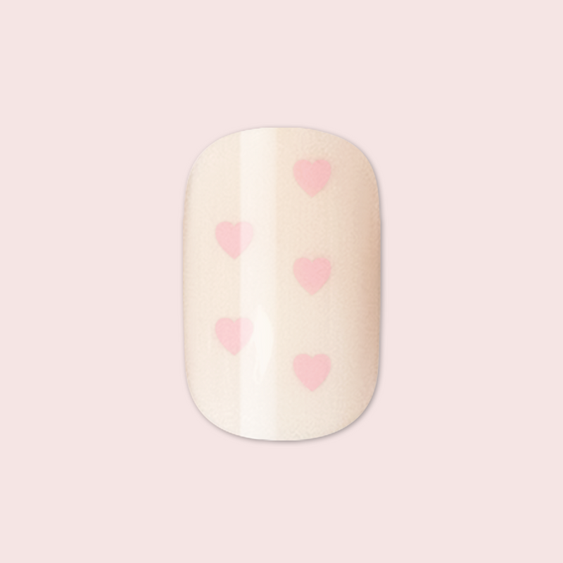 Heart Shower | Extra Short | Squoval - Tab Press-On second image