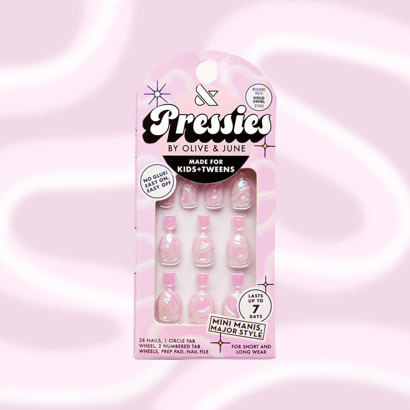 Holo Swirl - Pressies | Extra Short Short | Round