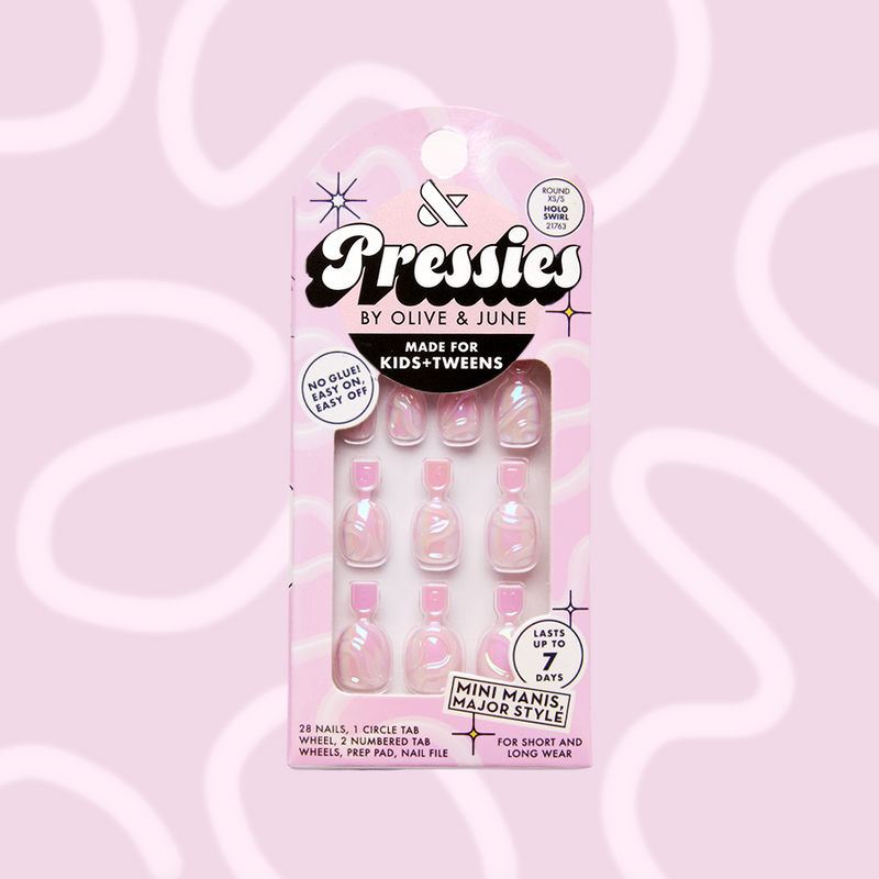 Holo Swirl - Pressies | Extra Short Short | Round