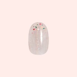 Holographic Holiday Confetti - Press-On | Medium | Oval