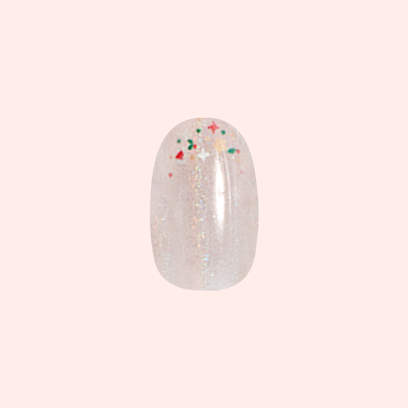 Holographic Holiday Confetti - Press-On | Medium | Oval second image
