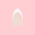 Iconic French - Press-On | Medium | Almond with sheer pink base and bold white French tip for classic at-home manicure