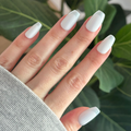 Icy Blue Velvet - Press On | Medium | Coffin single nail