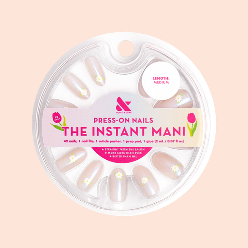 Iridescent Floating Flower - Press-On | Medium | Oval 