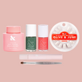 Junies 2025 Winners Set with nail polish remover, two long-lasting polishes, press-on nails, cuticle serum, and brush thumbnail