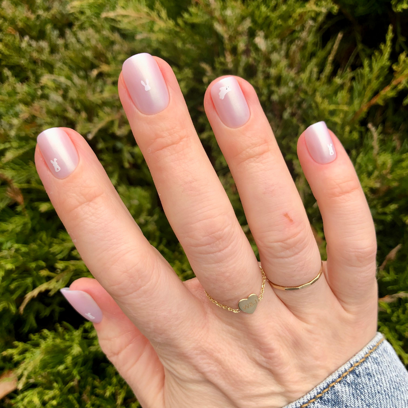 picture of Shiny Hoppy Bunnies - Press-On | Extra Short | Squoval