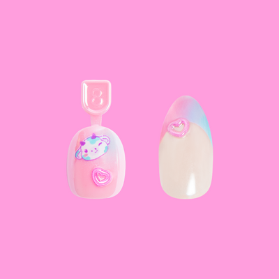 Kawaii Cow Set featuring press-on mani for kids and adults with cute nail designs by Olive and June Kawaii Cow Set  Pressies