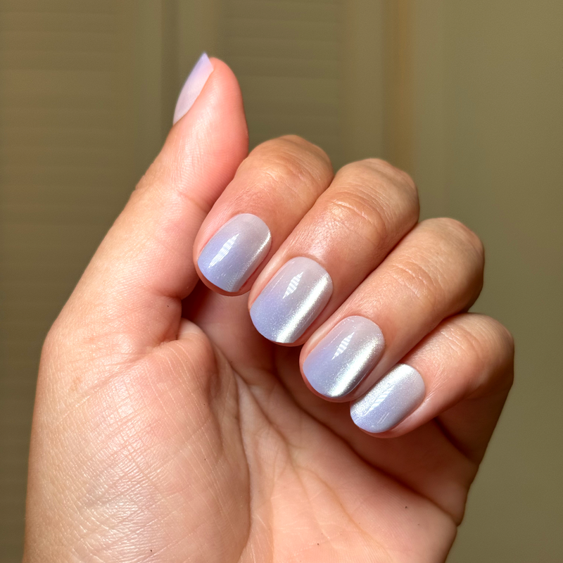 Lavender Gradient Velvet | Extra Short | Round - Tab Press-On