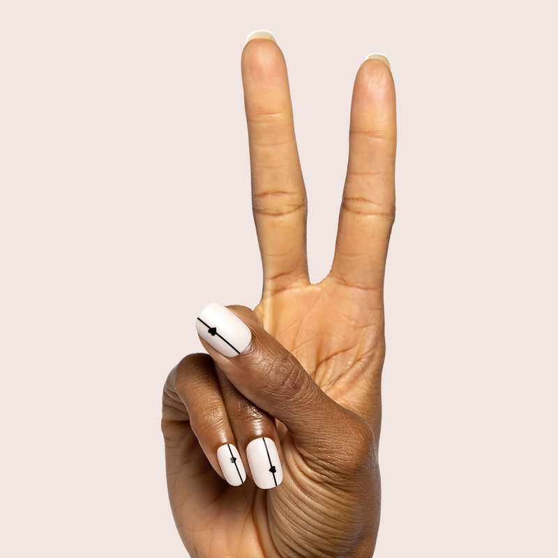 picture of Linear Hearts | Short | Squoval - Tab Press-On