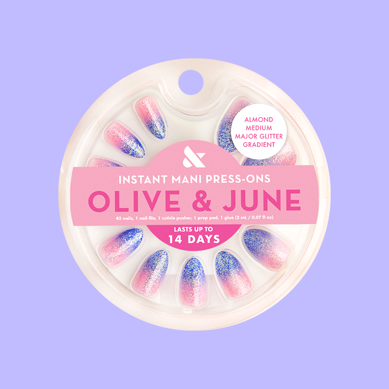 Major Glitter Gradient - Press On | Medium | Almond 