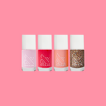Mini Bold Set featuring four vibrant nail polishes including pinks, coral, and glitter for fun at-home manicures thumbnail