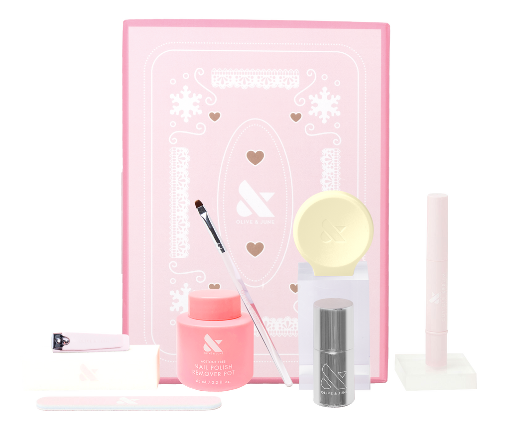 The Bonus Fall Mani System - Long Lasting - 6 Polishes with tools and polish remover for easy at home manicure and pedicure