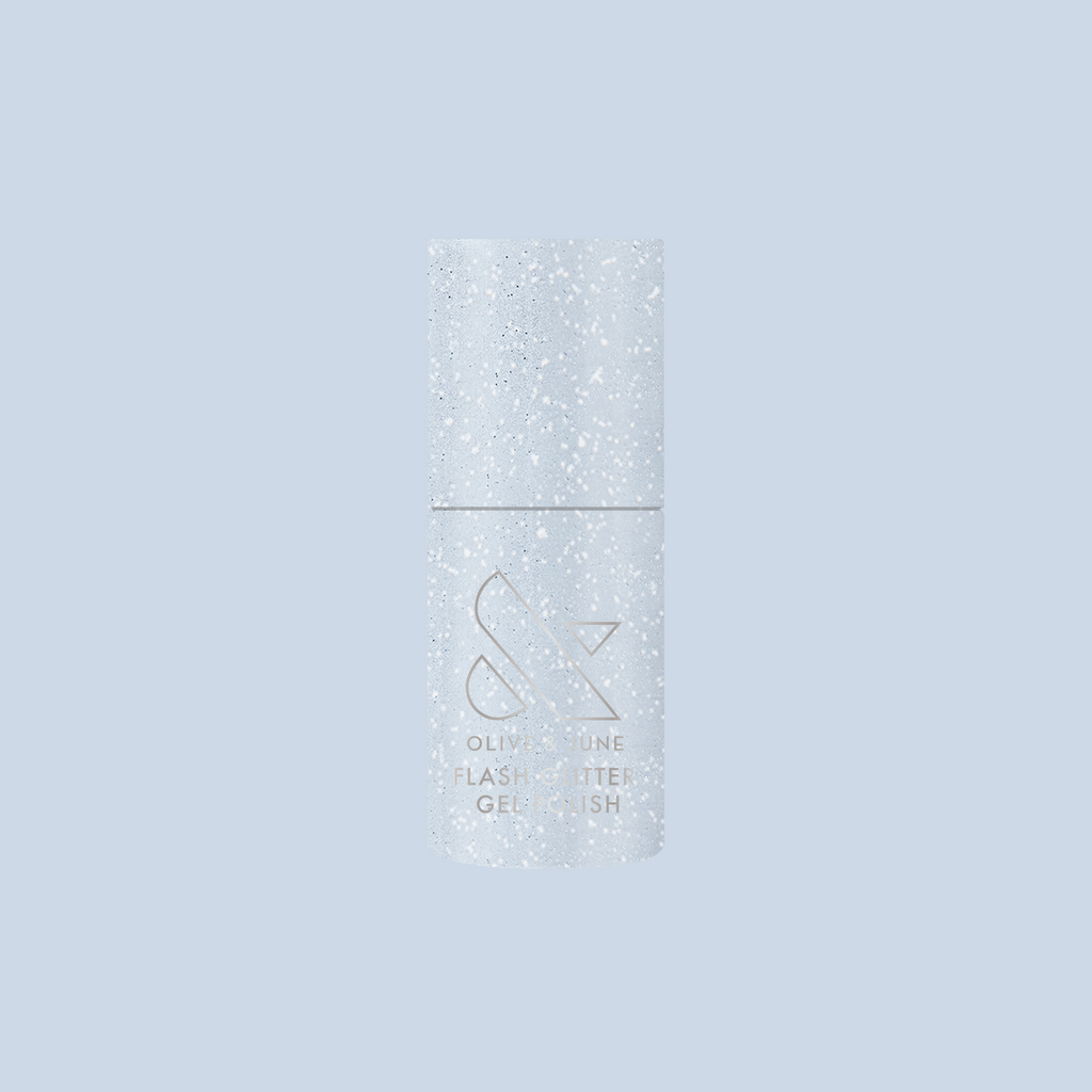 Mani on the Dance Floor Gel bottle showing silver flash glitter gel polish for sparkling and long-lasting manicures