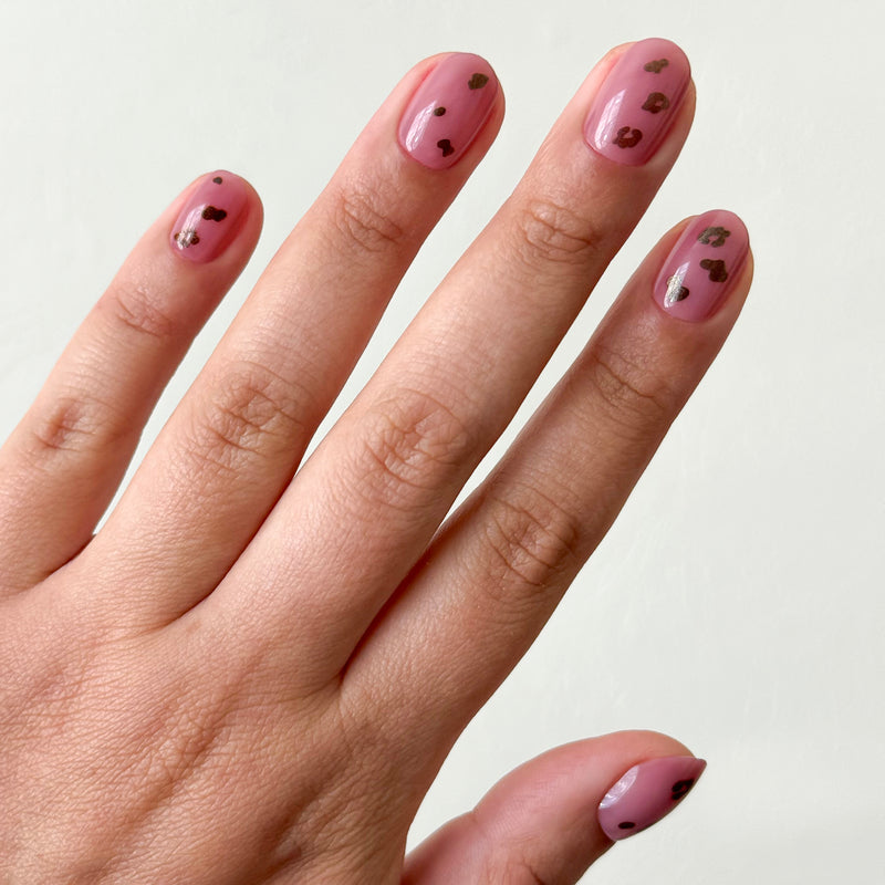 Mauve Mini Cheetah - Press-On | Extra Short | Round