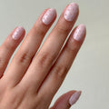 Mauve Polka Dots - Press On | Short | Round thumbnail