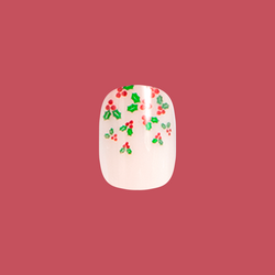 Metallic Holly Shower - Press-On | Short | Squoval