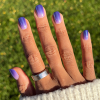 picture of Midnight Chrome Gradient - Tab Press-On | Short | Squoval