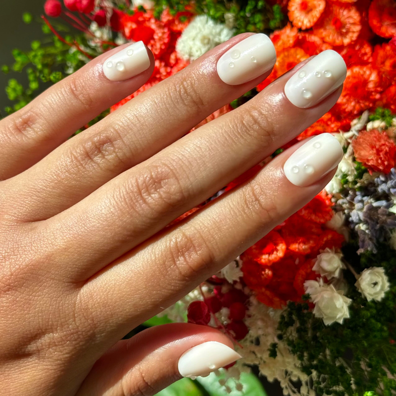 picture of Milky 3D Bubbles - Press-On | Short | Squoval