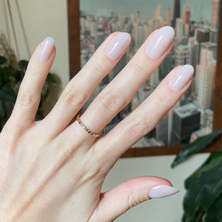 Milky Micro Glitter - Press-On | Medium | Oval