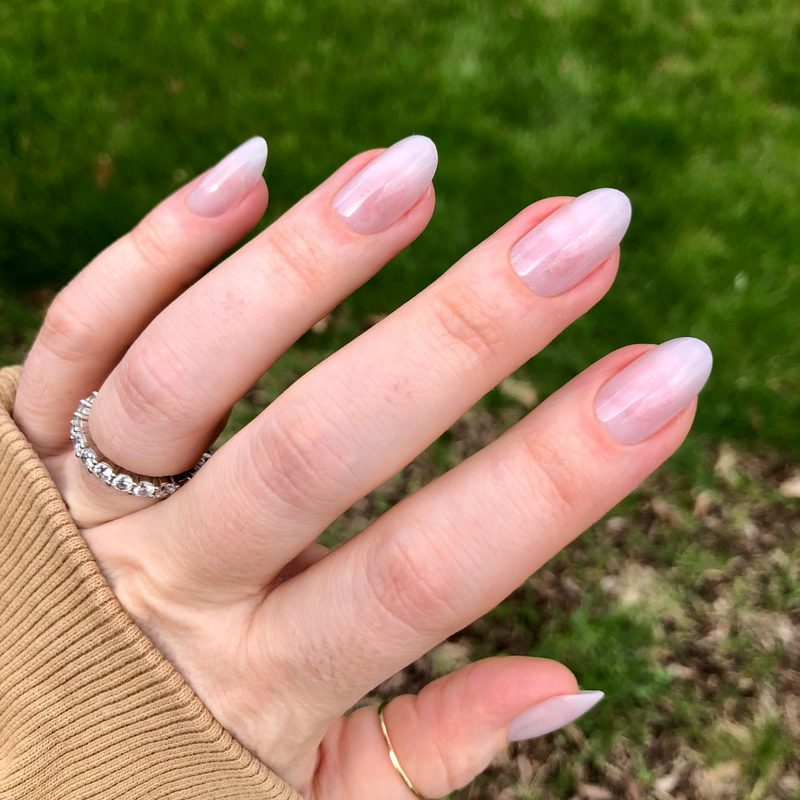 picture of Milky Micro Glitter - Press-On | Medium | Oval