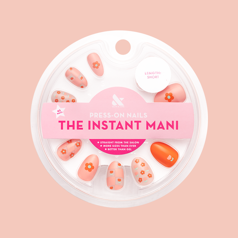 Mixed Quilt Print - Press-On | Short | Almond 