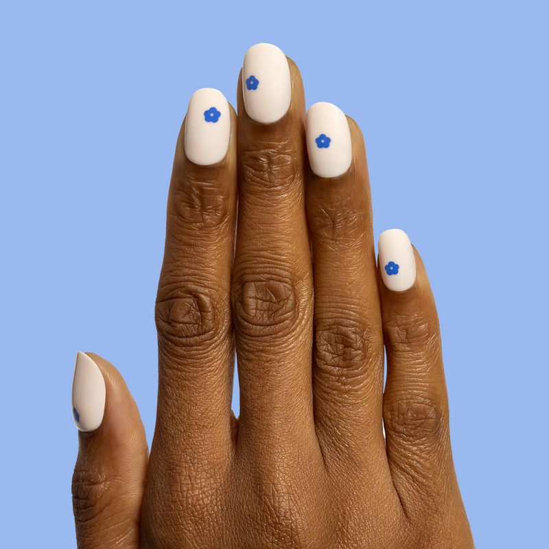 picture of Mod Flowers | Short | Round - Tab Press-On