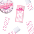 Surprise Party Mystery Box featuring pink question mark press-ons and polish strips from Olive and June products thumbnail