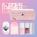 Nail Crush Caboodle Bundle with limited edition case, nail polishes, press-on nails, and jumbo decorative stickers for manis thumbnail