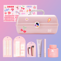 Nail Essentials Caboodle Bundle with manicure tools, polish remover, nail stickers, and limited edition pink case for at-home mani thumbnail