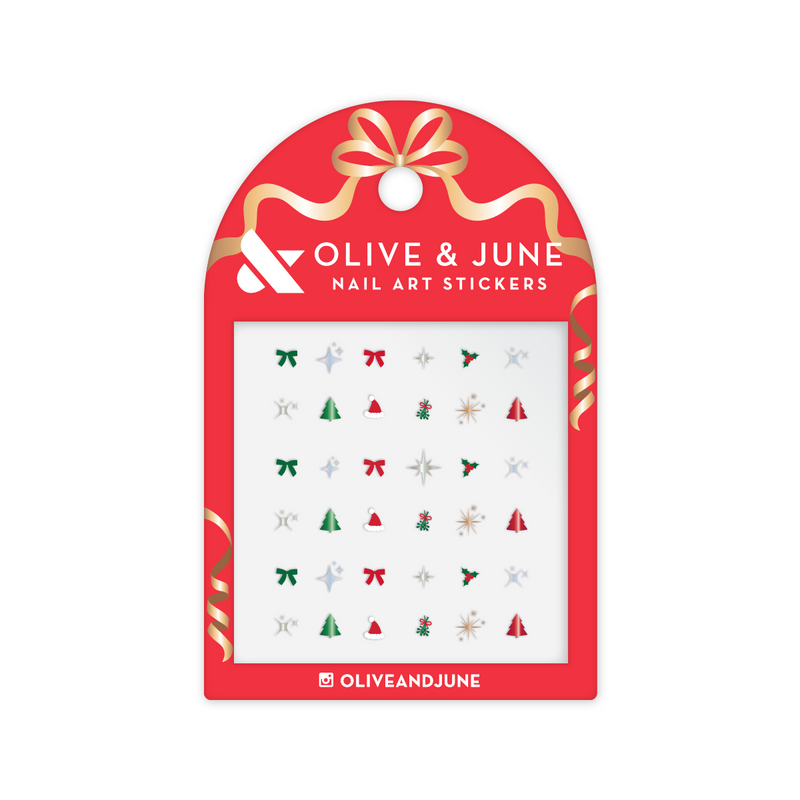 Winter Glam Chrome & Iridescent Star Nail Art Stickers