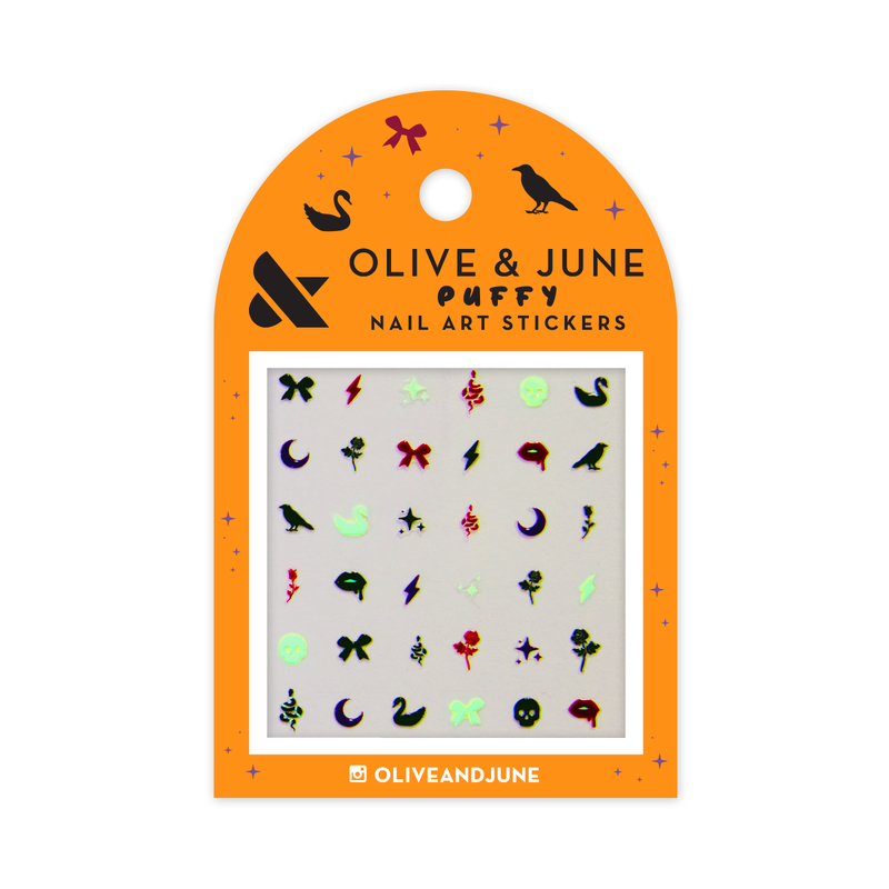 Halloween Puffy Nail Art Stickers - Goth Glam
