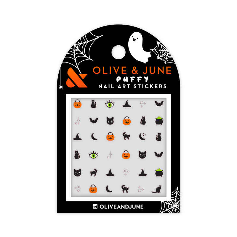 Witches & Cats Halloween Puffy Stickers