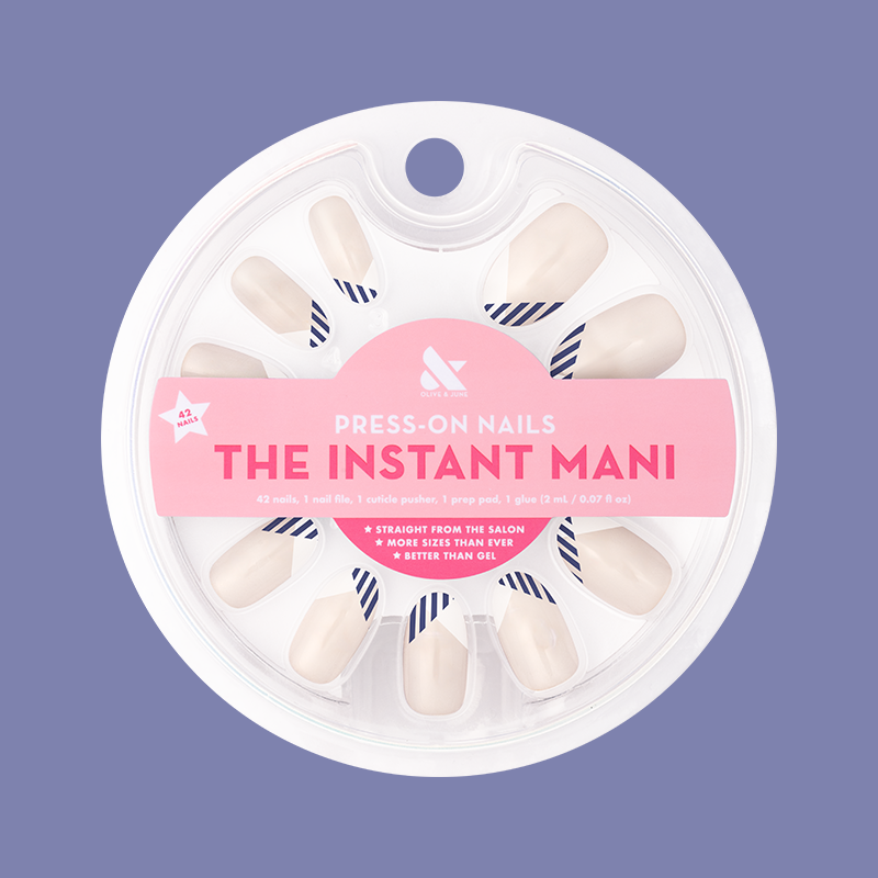 Nautical Split French - Press-On | Medium | Oval 