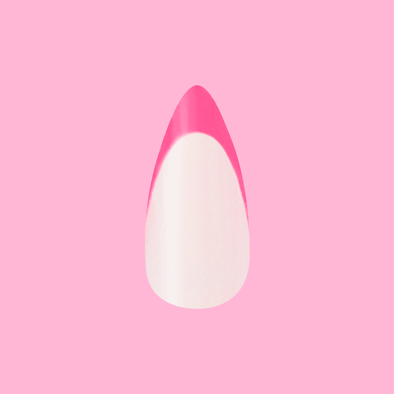 Neon Pink French - Press-On | Medium | Stiletto second image