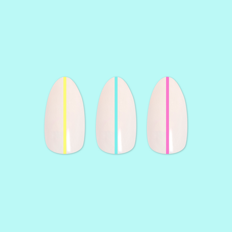 Neon Lines - Press-On | Medium | Almond second image