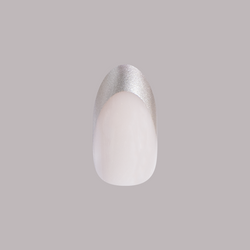 Neutral Chrome French - Press-On | Medium | Oval
