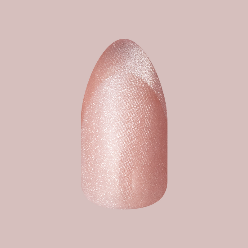 Neutral Illusion Velvet French - Press-On | Medium | Almond second image