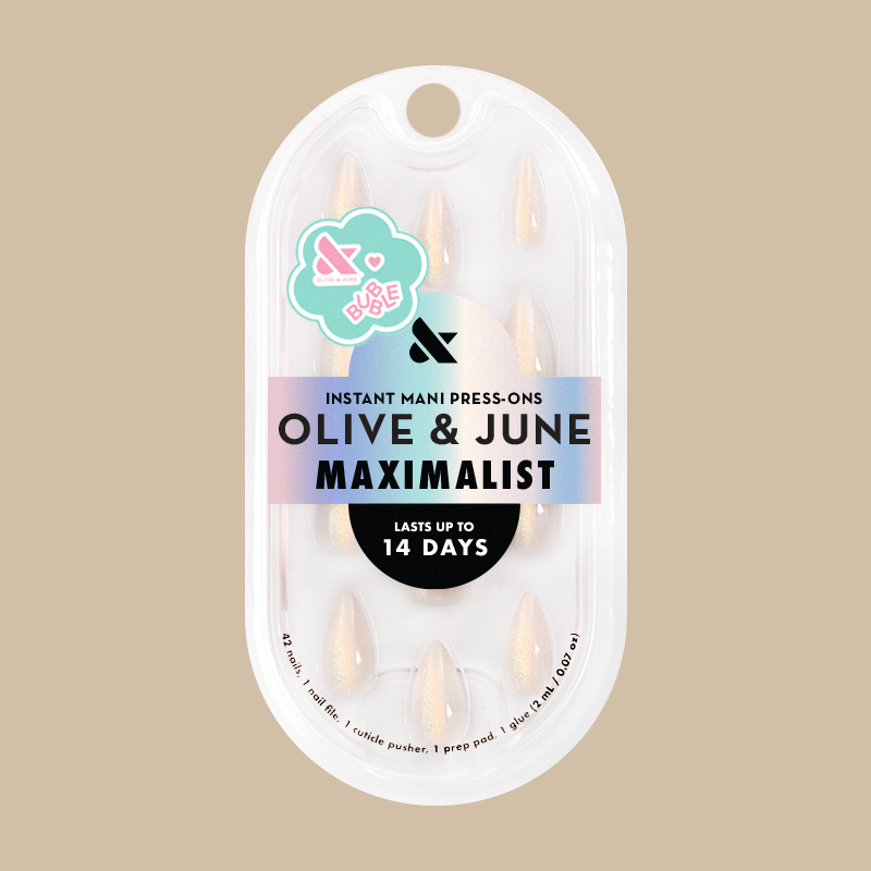 Neutral Iridescent Velvet - Press-On | Medium | Stiletto 