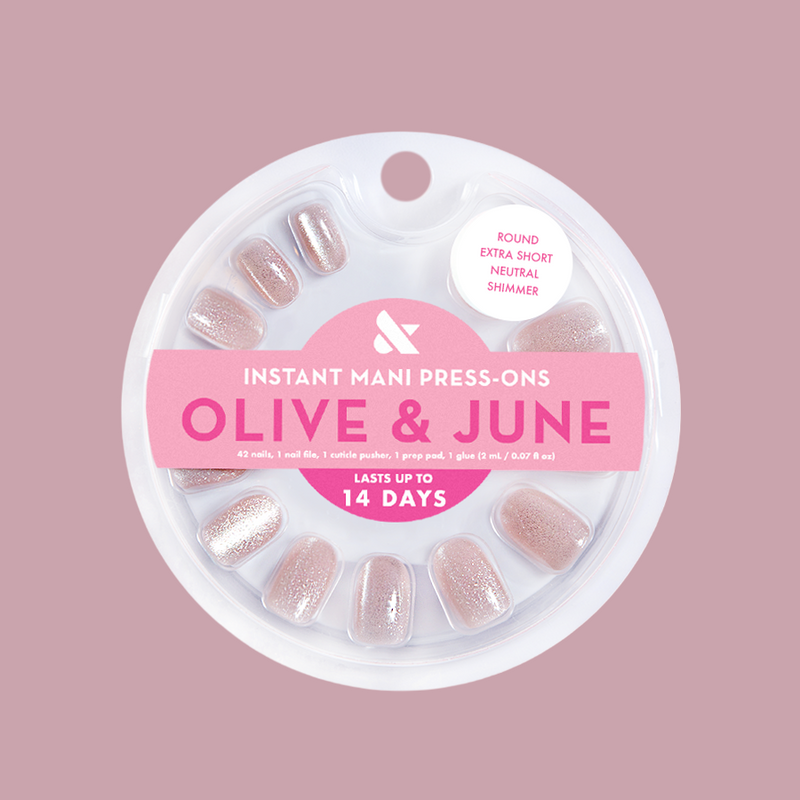 Neutral Shimmer - Press-On | Extra Short | Round 