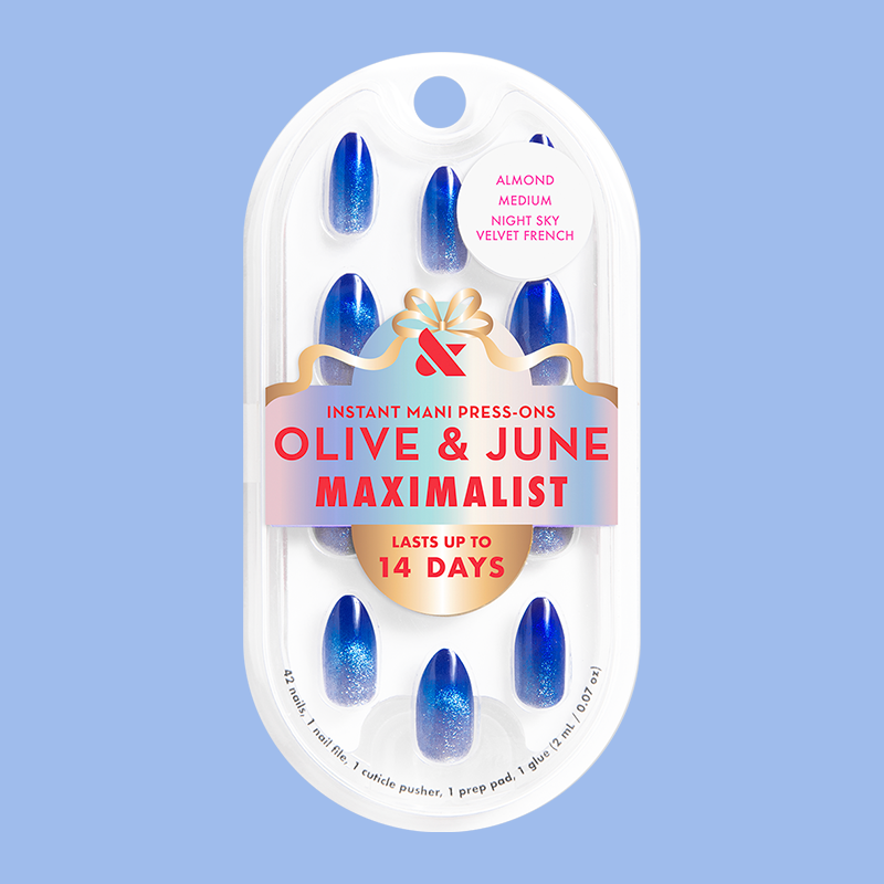 Night Sky Velvet French - Press-On | Medium | Almond 