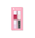Greatest Hits Set featuring three mini polishes in pink, lilac, and magenta with a super glossy top coat for mani use thumbnail