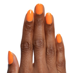 OOO 4EVA - Gel vibrant tangerine orange gel polish on neatly shaped nails for a bright and lasting manicure look
