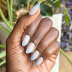 Ocean Mist Velvet Gradient - Press On | Medium | Almond