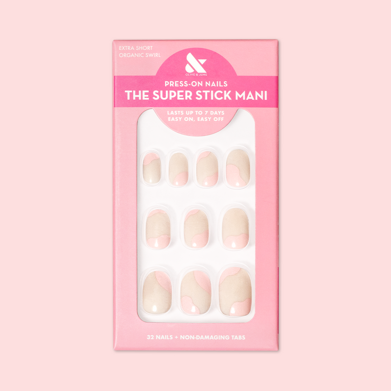 Organic Swirl | Extra Short | Round - Tab Press-On 