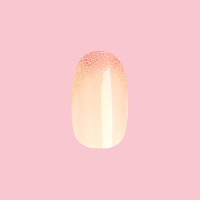 Party Glitter French - Press On | Medium | Oval neutral manicure with sparkling glitter french tips in a medium oval shape set Party Glitter French - Press On | Medium | Oval  Press-On