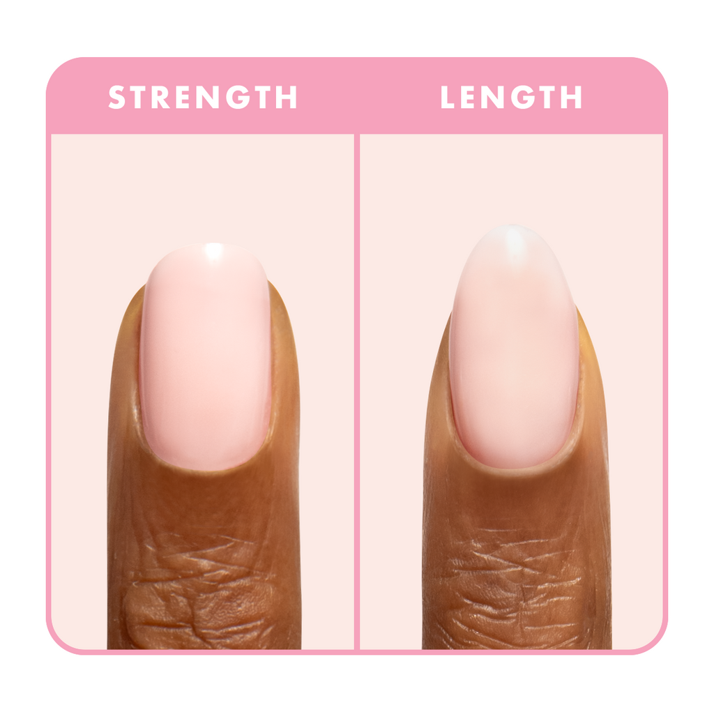 Blush Bounce - Builder Gel applied on nails showing strength and length with a smooth sheer blush pink finish